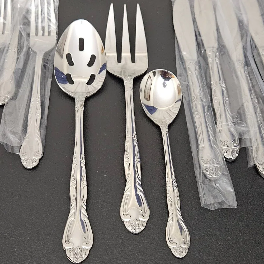 Vintage National Stainless Korea Flatware - 35 pcs. + 3 Serving Pcs.